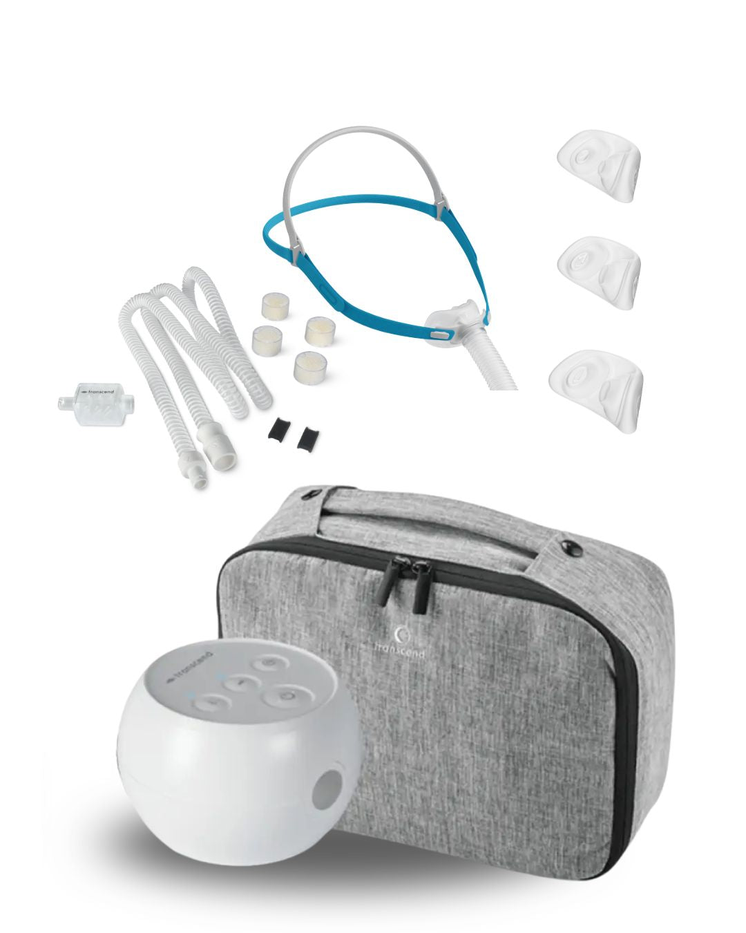 Transcend Micro Travel CPAP Bundle (F&P NOVA Micro Pillows Fit Pack | Resupply Kit | Carry Case)